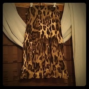 Animal Print pleated skirt